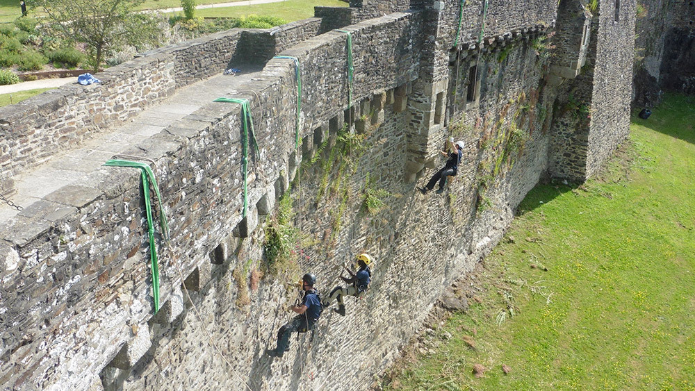 Dévégétalisation château de fougères cordistes