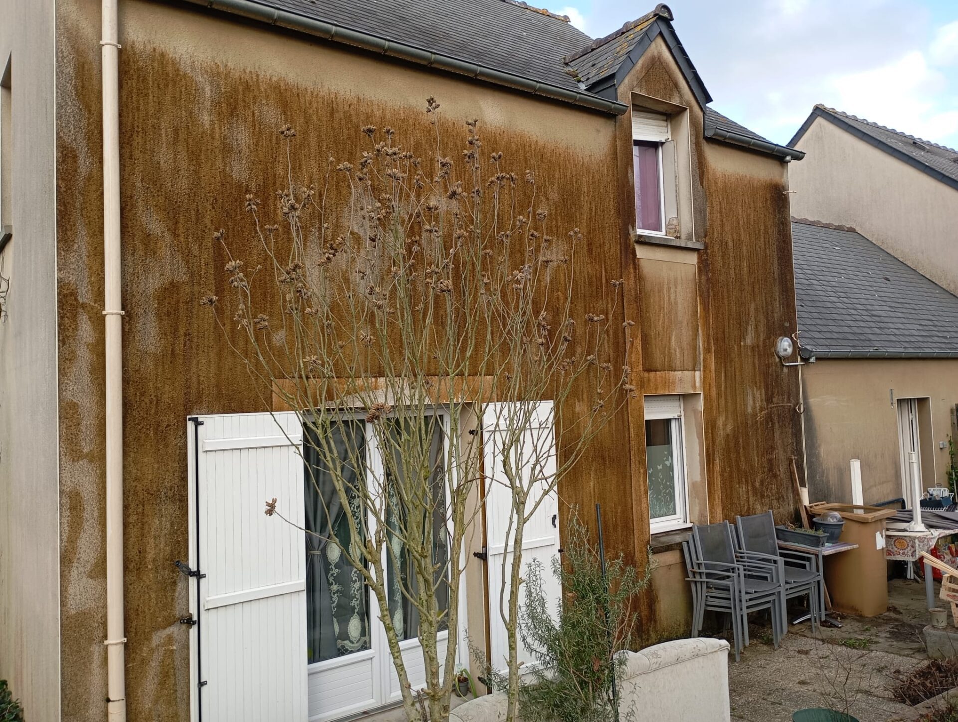 mur de maison avant après